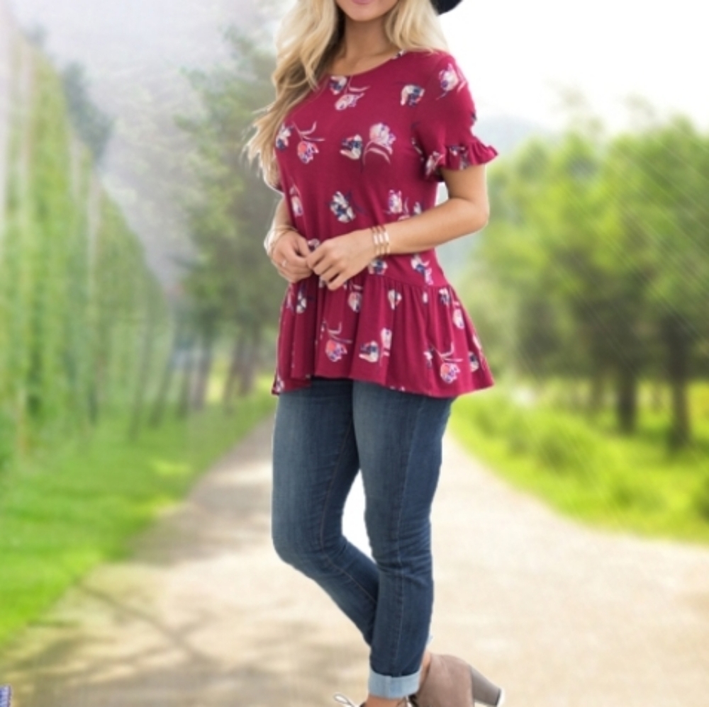 Sweetnight Short Sleeve Floral Top